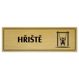 Hřiště, 240x79mm, zlatá popiska s dvojtým rámečkem