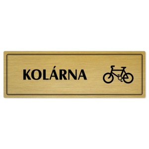 Kolárna, 200x66mm, zlatá popiska s dvojtým rámečkem