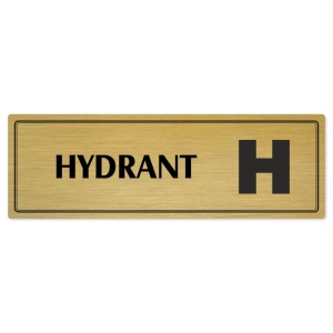 Hydrant, 200x66mm, zlatá popiska s dvojtým rámečkem
