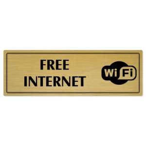 Free Internet, 200x66mm, zlatá popiska s dvojtým rámečkem