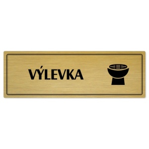 Výlevka, 240x79mm, zlatá popiska s dvojtým rámečkem