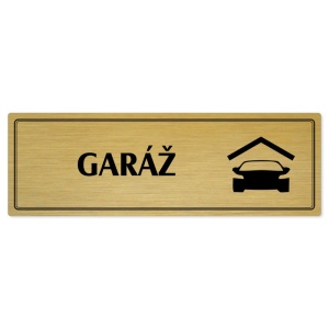 Garáž, 200x66mm, zlatá popiska s dvojtým rámečkem