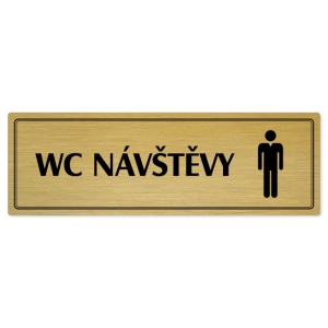 WC návštěvy muži, 240x79mm, zlatá popiska s dvojtým rámečkem