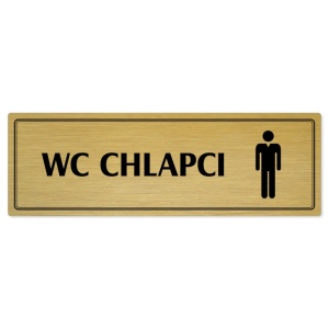 WC chlapci, 200x66mm, zlatá popiska s dvojtým rámečkem