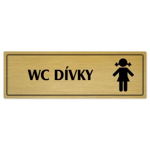 WC dívky, 240x79mm, zlatá popiska s dvojtým rámečkem