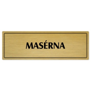 Masérna, 200x66mm, zlatá popiska s dvojtým rámečkem