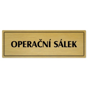 Operační sálek, 240x79mm, zlatá popiska s dvojtým rámečkem