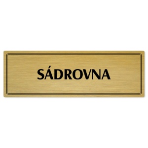 Sádrovna, 240x79mm, zlatá popiska s dvojtým rámečkem
