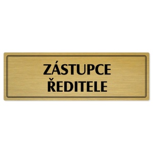 Zástupce ředitele, 240x79mm, zlatá popiska s dvojtým rámečkem