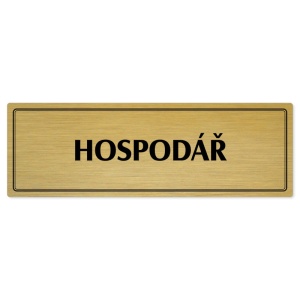 Hospodář, 240x79mm, zlatá popiska s dvojtým rámečkem