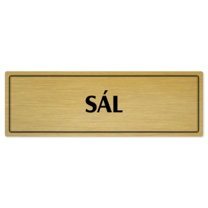 Sál, 240x79mm, zlatá popiska s dvojtým rámečkem