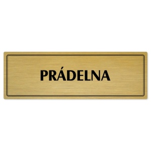 Prádelna, 240x79mm, zlatá popiska s dvojtým rámečkem