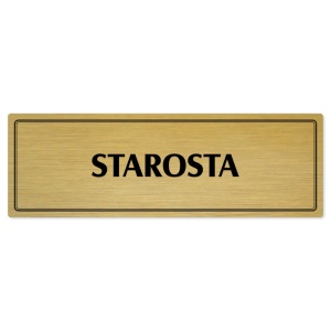 Starosta, 240x79mm, zlatá popiska s dvojtým rámečkem