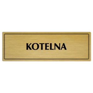 Kotelna, 200x66mm, zlatá popiska s dvojtým rámečkem