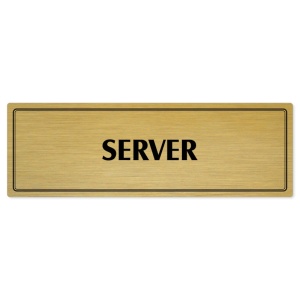 Server, 240x79mm, zlatá popiska s dvojtým rámečkem