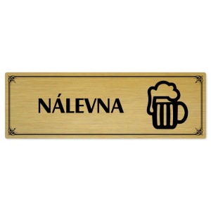 Nálevna, 240x79mm, zlatá popiska s okrasným rámečkem  
