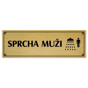 Sprcha muži, 240x79mm, zlatá popiska s okrasným rámečkem  