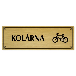 Kolárna, 240x79mm, zlatá popiska s okrasným rámečkem  