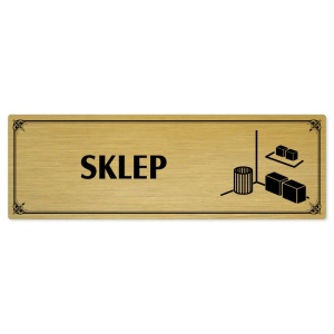 Sklep, 240x79mm, zlatá popiska s okrasným rámečkem  