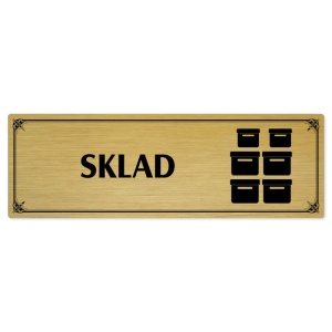 Sklad, 200x66mm, zlatá popiska s okrasným rámečkem  