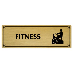 Fitness, 240x79mm, zlatá popiska s okrasným rámečkem  