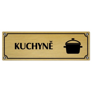 Kuchyně, 240x79mm, zlatá popiska s imitacemi šroubků
