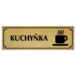 Kuchyňka, 200x66mm, zlatá popiska s imitacemi šroubků