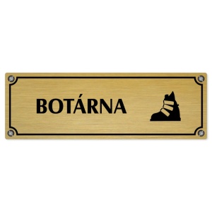 Botárna, 200x66mm, zlatá popiska s imitacemi šroubků