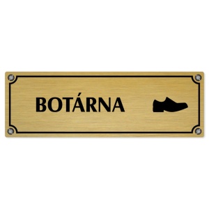 Botárna, 240x79mm, zlatá popiska s imitacemi šroubků