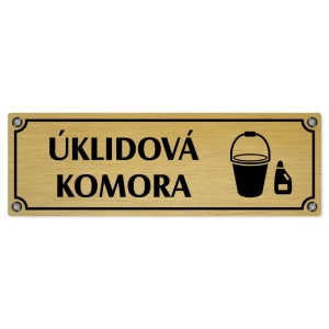 Úklidová komora, 200x66mm, zlatá popiska s imitacemi šroubků