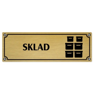 Sklad, 200x66mm, zlatá popiska s imitacemi šroubků