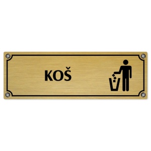 Koš, 240x79mm, zlatá popiska s imitacemi šroubků