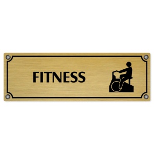 Fitness, 200x66mm, zlatá popiska s imitacemi šroubků