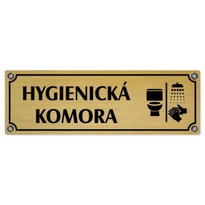 Hygienická komora, 240x79mm, zlatá popiska s imitacemi šroubků