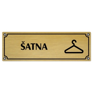 Šatna, 200x66mm, zlatá popiska s imitacemi šroubků