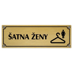 Šatna ženy, 200x66mm, zlatá popiska s imitacemi šroubků