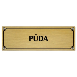 Půda, 200x66mm, zlatá popiska s imitacemi šroubků