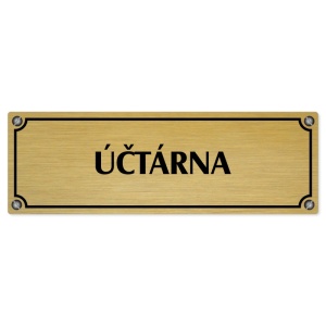Účtárna, 200x66mm, zlatá popiska s imitacemi šroubků