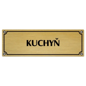 Kuchyň, 200x66mm, zlatá popiska s imitacemi šroubků