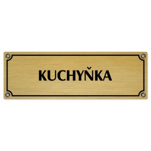 Kuchyňka, 240x79mm, zlatá popiska s imitacemi šroubků