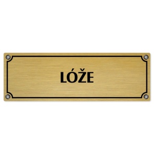 Lóže, 200x66mm, zlatá popiska s imitacemi šroubků