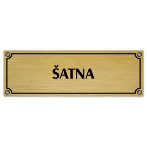Šatna, 240x79mm, zlatá popiska s imitacemi šroubků