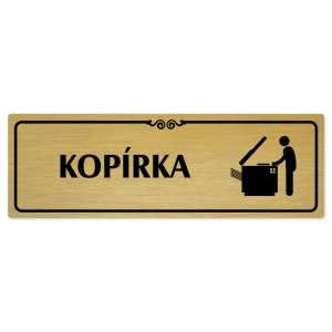 Kopírka, 240x79mm, zlatá popiska s ozdobou uprostřed