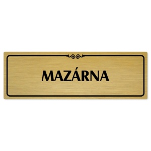 Mazárna, 200x66mm, zlatá popiska s ozdobou uprostřed