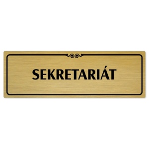 Sekretariát, 200x66mm, zlatá popiska s ozdobou uprostřed