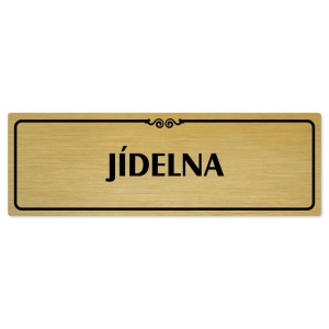 Jídelna, 200x66mm, zlatá popiska s ozdobou uprostřed