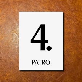 4 PATRO, bílá cedulka 150x200mm 