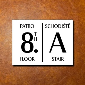 8 PATRO, bílá cedulka 200x150mm 