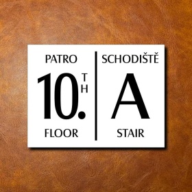 10 PATRO, bílá cedulka 200x150mm 