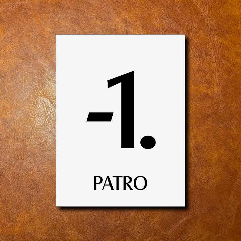 -1 PATRO, bílá cedulka 150x200mm